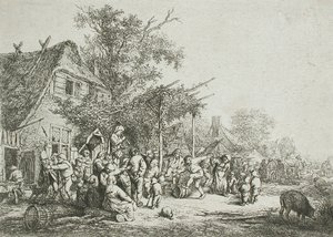 Kafes Altında Köy Festivali by Adriaen Jansz. van Ostade